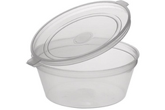 PL Round Sauce Container 2oz (35ml) with Hinged Lid 1000 pieces. (PE2)