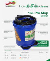 Sabco Pro Mop Bucket 16Lt MK11 Blue