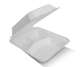 Unbleached Sugarcane Clamshell 9 x 6 x 3" 200pc/ctn (BA-SH89)