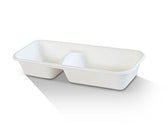2 Compartment Sugarcane Tray 400pc/ctn