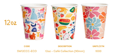 Coffee Cup 12oz 90mm - Cafe collection 1000pcs