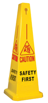Caution Sign Cone. 'Caution Wet Floor'. Height 1.17 metres