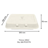 Clamshell Sugarcane Snack Box 8.5 x 5 x 5 Double Lock 200pc