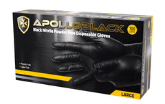 Bastion /Apollo Nitrile Glove Powder Free Black X Large 100