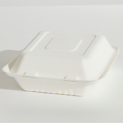 Sugarcane High Top Dinner Box Clamshell 200pc/ctn (BWDB08H)