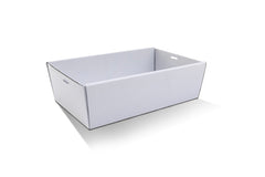 White Corrugated Rectangle Catering Tray Medium 50pc/ctn (CTM)