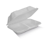 Sugarcane Clamshell/2 Compartments 250pc/ctn (A-SH89-2)