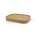 PLA Coated Kraft Rectangular Container Lid- Fit 500-1000ml 300pc/ctn (KRCL)