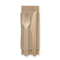 Economy 6" Fork/Knife/Napkin Cutlery Set 400pc/ctn