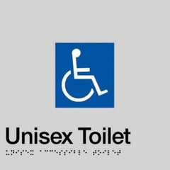 Dolphy Unisex Disabled Toilet Braille Silver Sign