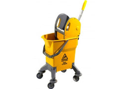 Mop Bucket & Trolley  Hand Press 30lt Yellow