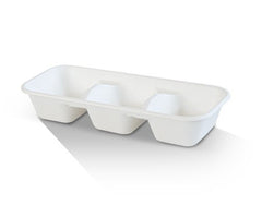3 Compartment Sugarcane Tray 400pc/ctn