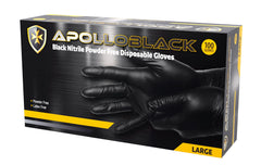 Nitrile Glove Powder Free Black MEDIUM 100