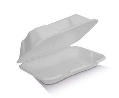 Clamshell Sugarcane Snack Box 9" x 6" x 3"  250pc