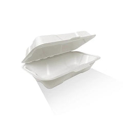 Clamshell Sugarcane Snack Regular 8.5" x 5" x 3" 200pc/ctn  (a-sh58)