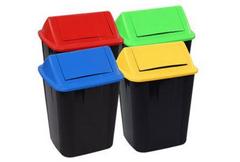 NAB 32L Recycle Bin Swing Top Green Lid