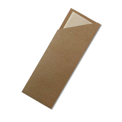 Kraft Cutlery Pouch with Bamboo Napkin 1000pc/ctn (CPNB)