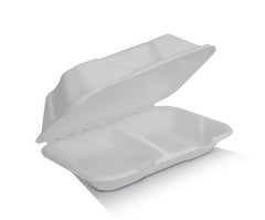Sugarcane Clamshell/2 Compartments 250pc/ctn  (A-SH89-2)
