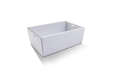 White Corrugated Rectangle Catering Tray Small, 50pc/ctn   (CTS)