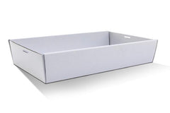 White Corrugated Rectangle Catering Tray Large 50pc/ctn  (CTL)