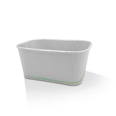 PLA Coated White Rectangular Container 1000ml 300pc/ctn  (WRC1000)