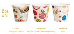 Coffee Cup 8oz Uni 90mm - Cafe Collection  1000pcs