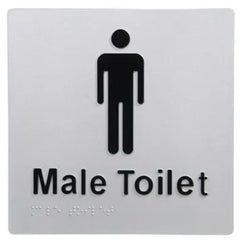 Dolphy Male Toilet Braille Sign Silver