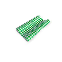 #Greaseproof Paper Gingham Green Half 190 x 150mm - 400/ream