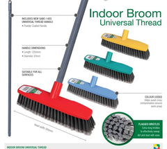 Sabco Indoor Broom with Handle Green 300mm - Uni Thread